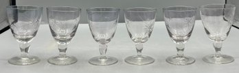 Mid-century Atomic StarBurst Pattern Smoked Cordial Glasses - 6 Total