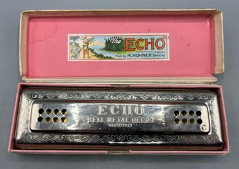M. Hohner The Echo Harp Harmonica With Case - Made In Germany