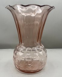 Anchor Hocking Pink Depression Glass Pineapple Style Vase