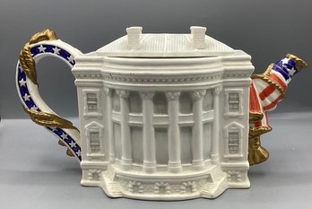 FITZ AND FLOYD 'Around The World 'The White House' Tea Pot COLLECTOR'S SERIES LIMITED EDITION Number 832