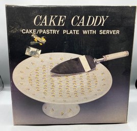 Porcelain Enamel Cake Caddy Platter - Box Included