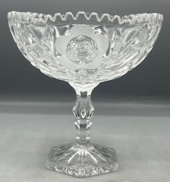 Etched Crystal Compote Bowl