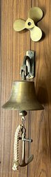 Brass Propeller / Brass Bell & Brass Anchor Decor - 3 Pieces Total