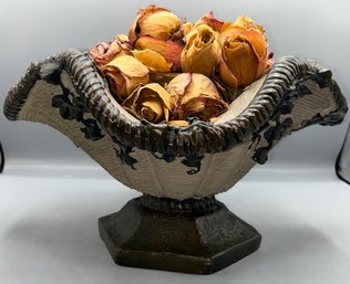 Decorative Resin Pedestal Bowl With Potpourri