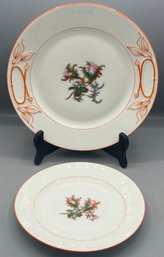 Haviland And Co. Limoges Moss Rose Pattern Porcelain Plate Set - 5 Total - Made In France