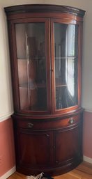 Drexel Corner Curio Cabinet With Drawer - 2 Total - Key Included