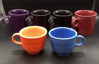 Fiesta Ware Set Of 6 Mugs
