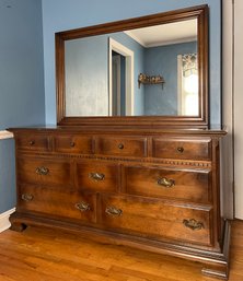 Ethan Allen Wooden 9-drawer Dresser With Mirror Included