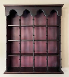 Solid Wood 4-shelf Wall Rack - 2 Total