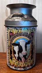 Dairy Delite Tin Can With Cow