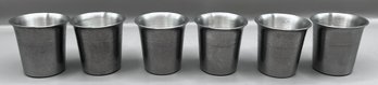 Pewter Shot Glasses, Stamped On Bottom- Set Of 6