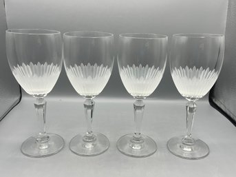 Crystal Etched Wine Glass Set - 6 Total