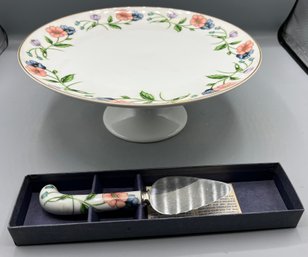 House Of Prill Porcelain Cake Platter With Cake Knife