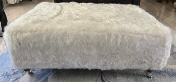 Aria Designs Faux Fur Duchess Cocktail Ottoman