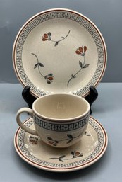 Johnson Bros Zephyr Pattern Ironstone Tea Cup Set - 3 Pieces - Total - Made In England