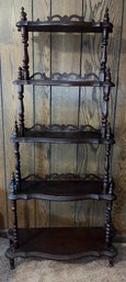 Vintage Ornate Wooden 5-shelf Display