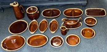 Hull Pottery Glazed Tableware Set - 18 Pieces Total