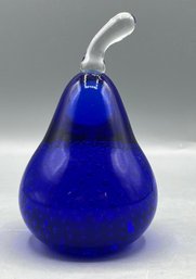 Decorative Blue Glass Pear Figurine/paperweight