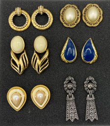 Gold-Tone Costume Jewelry Post Earring Set - 6 Sets Total