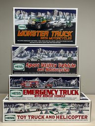 2004/2005/2006 & 2007 Hess Trucks - 4 Total - NEW In Box