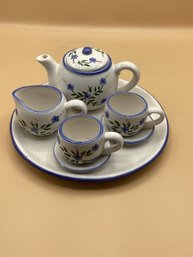 Tea Set With Serving Platter Made In Thailand (7 Pcs Total)