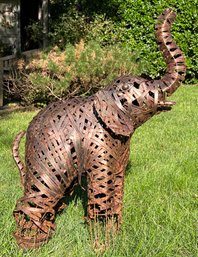 Metal Elephant Lawn Decor Statue