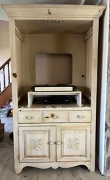Wooden Media Center With Cabinet