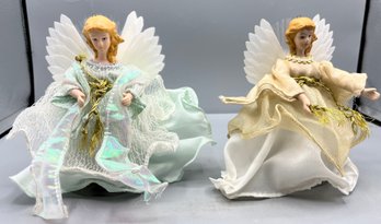Decorative Battery Operated Lighted Tree Ornament Angels - 2 Total