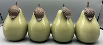 Decorative Porcelain Pear Figurines - 4 Total - Made In The Philippines