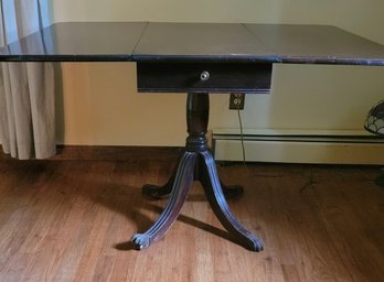 Drop Leaf Dining Room Table With Utensil Draw & Leaf