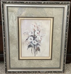 Unsigned Framed Decorative Floral Wall Art