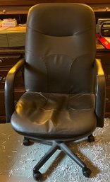 Global Upholstery Faux Leather Cushioned Adjustable Office Chair On Wheels