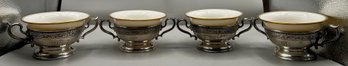 Gorham Sterling Sherbet/champagne Set With Lenox Porcelain Inserts - 18 Total - 51.13 OZT Total