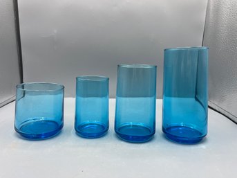 Turquoise Glassware Set - 29 Total