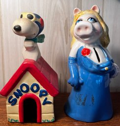 Snoopy & Miss Piggy Coin Banks