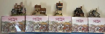 David Winter Hand Painted Cottage Figurines - 5 Total - Boxes Included