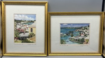 Jill Arnos Raine 1995 Pencil Signed Lithograph Framed - St. Georges Bermuda  - 2 Total