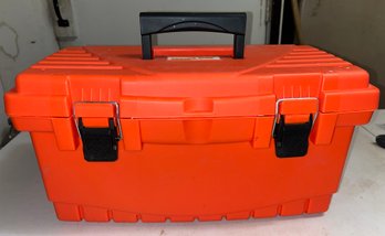 Orange Plastic Homer Tool Storage Box - The Home Depot