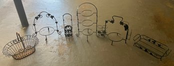 Wrought Iron Basket Frames - 6 Total