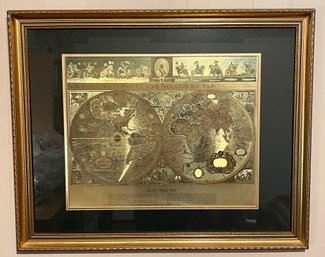 Decorative Blaeu Global Wall Map Framed