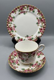 Royal Stafford Bone China Tea Cup Set - Olde English Garden - 3 Piece Set - Made In England