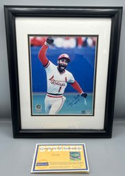 Ozzie Smith Signed 8 X 10 Photograph Framed With COA