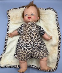 Vintage 1963 Ideal Toys Baby Pebbles Flintstones Vinyl Doll - FS-24