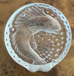 Lalique Crystal Fish Pattern Ashtray - Artist Signed