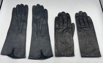 Womens Leather Gloves - 2 Pairs Total