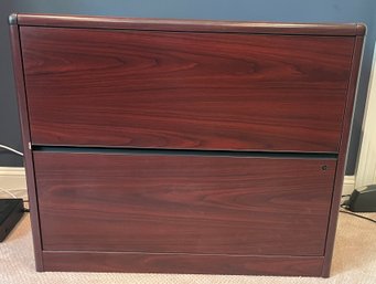Solid Wood Laminated 2-drawer File Cabinet - Key Included
