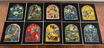 Vintage Chagall Window Panel Prints - 10 Total