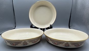 Lenox Ivory Porcelain Versailles Pattern Bowl Set - 3 Total