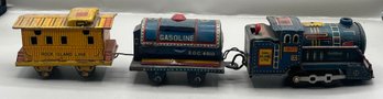 Vintage Tin Wind-up Toy Train - Made In Japan