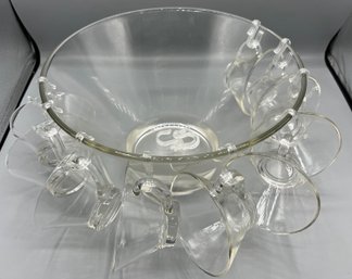 Glass Punch Bowl Set - 15 Total